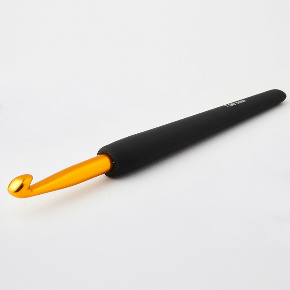 30803 Крючок алюминиевый 3.00 mm с черной ручкой (золотой наконечник) KnitPro Knit Pro - фото №10