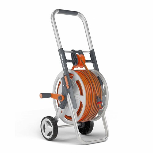 Тележка со шлангом и набором для полива DAEWOO DWR 2121 SET серый, оранжевый