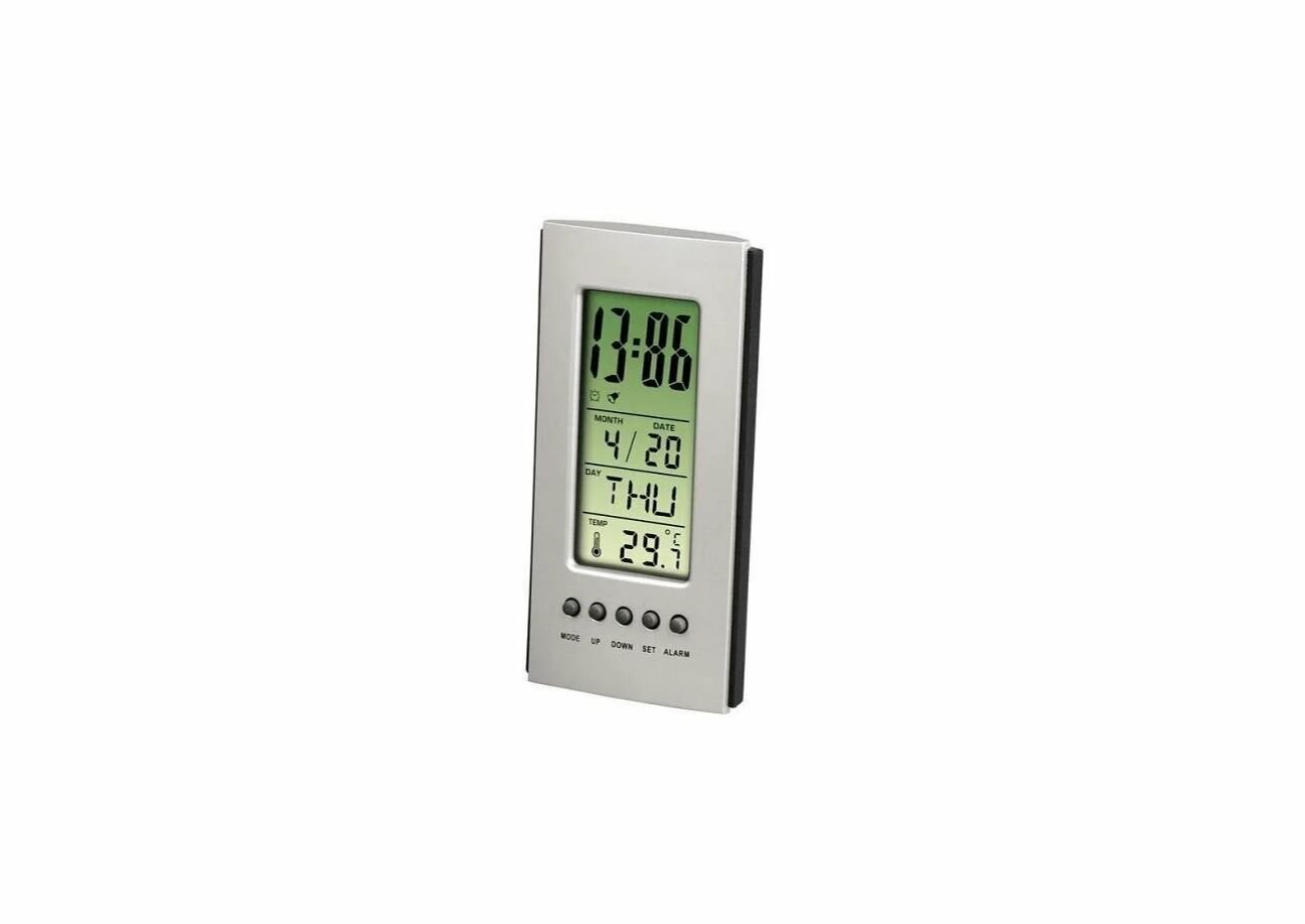 Часы с термометром HAMA LCD Thermometer (075298), серебристый / черный