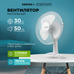 Вентилятор настольный / Centek CT-5007 / белый