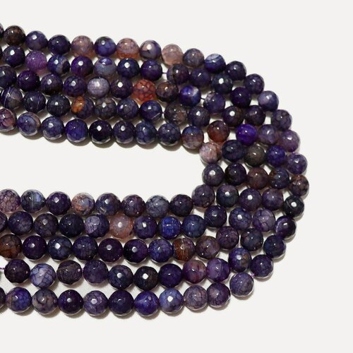 Изображение товара Агат "Вены Дракона" бусины граненые 10 мм, около 37 шт, цвет: Фиолетовый
