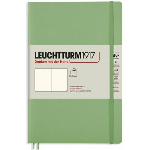 Leuchtturm 363935 Блокнот leuchtturm classic, b6, 80 г/м2, 123 стр. нелинованный, мягкая обложка, шалфей