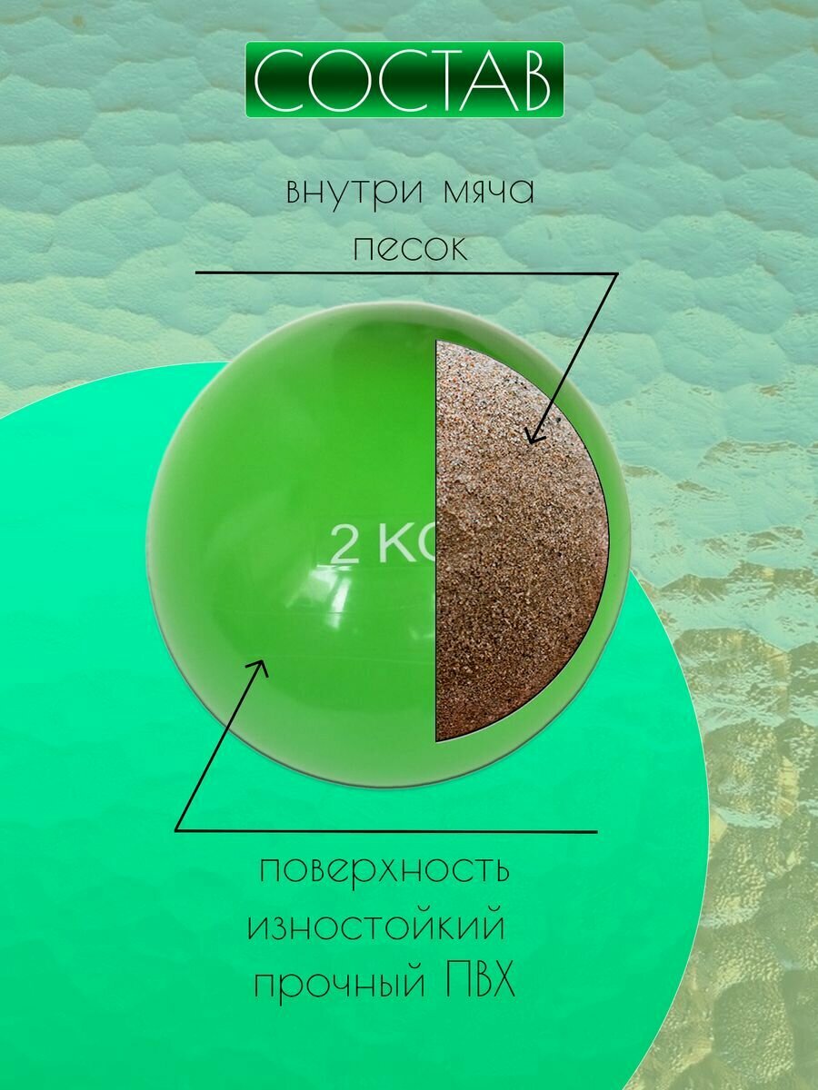 Медицинбол для тренировок медбол 2 кг 13 см