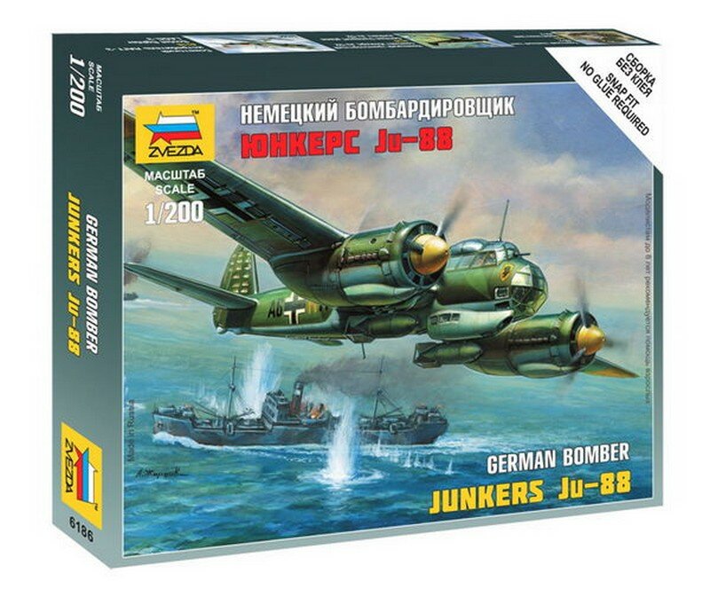 1/200 Немецкий бомбардировщик Ju-88 A4 Звезда 6186