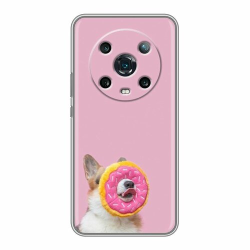 Дизайнерский силиконовый чехол для Хонор Мэджик 4 Про / Huawei Honor Magic 4 Pro Собака и пончик