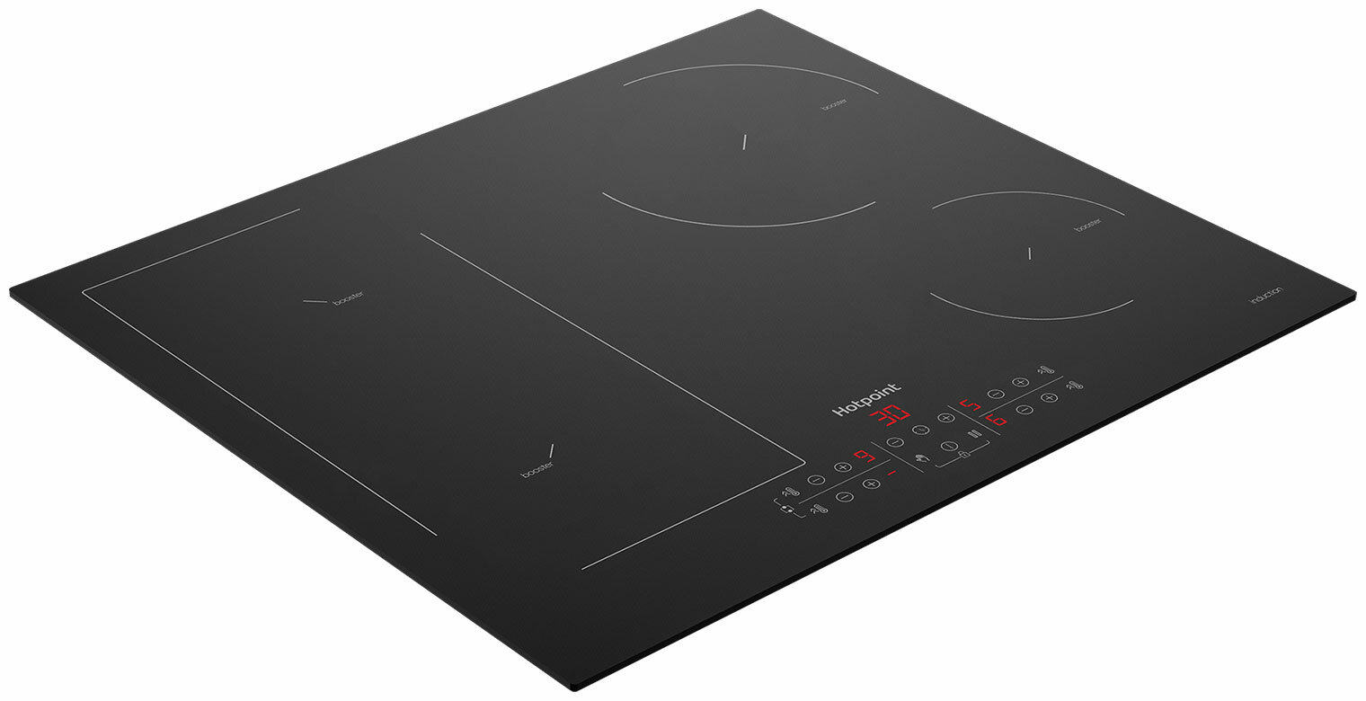 Индукционная варочная панель Hotpoint HB 1560B NE 59 см 4 конфорки цвет черный - фото №8