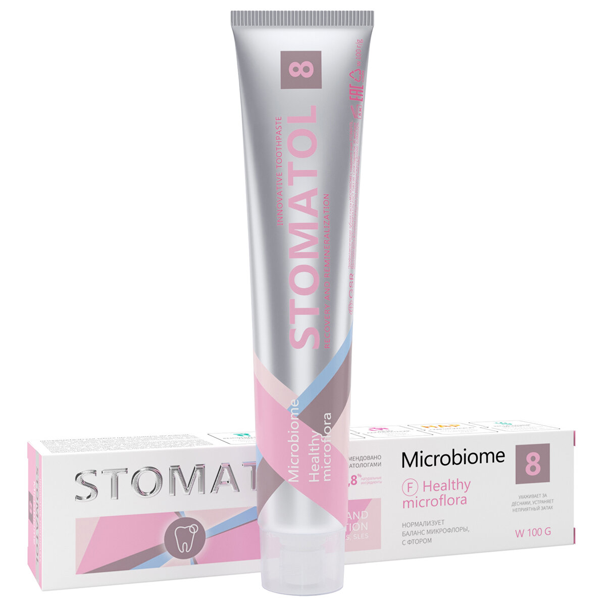 Зубная паста Stomatol 8 Microbiome Профилактическая 100г