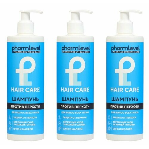 Pharmlevel Шампунь для волос Hair Care Против перхоти, 400 мл, 3 шт