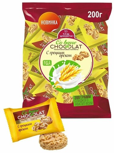 Конфеты Co barre de Chocolat мультизлаковые в белой глазури с грецким ...