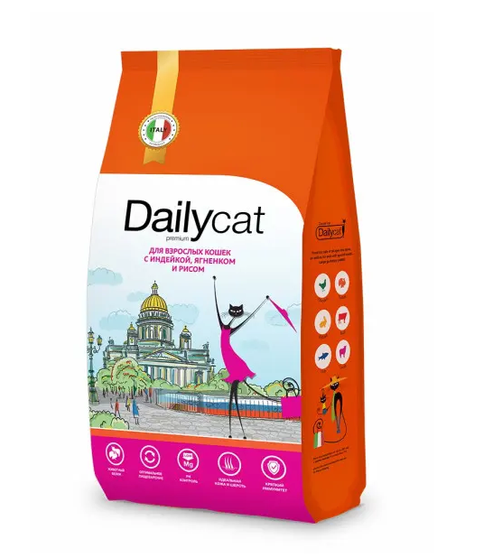 Daily Cat Casual сухой корм для взрослых кошек с индейкой, ягненком и рисом