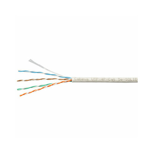 кабель ubiquiti uisp cable pro f utp cat 5e pe 305 м черный Кабель LAN UTP (U/UTP), кат. 5e, 4x2x24 AWG, LSZH, нг(А)-HF, серый Cabeus UTP-4P-Cat.5e-SOLID-LSZH-GY (305 м)
