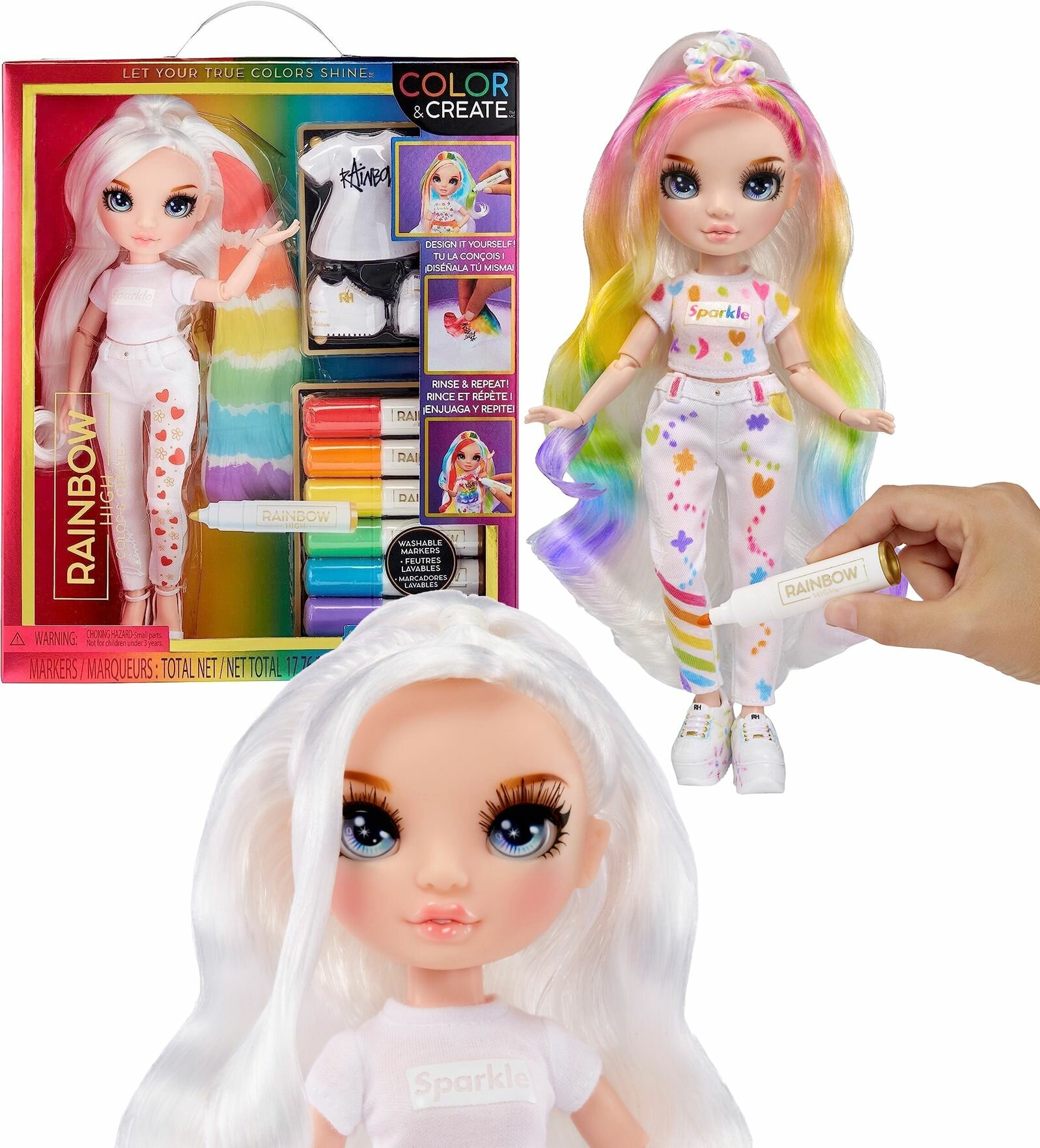 Кукла Rainbow High Color & Create голубые глаза Рэйнбоу Хай