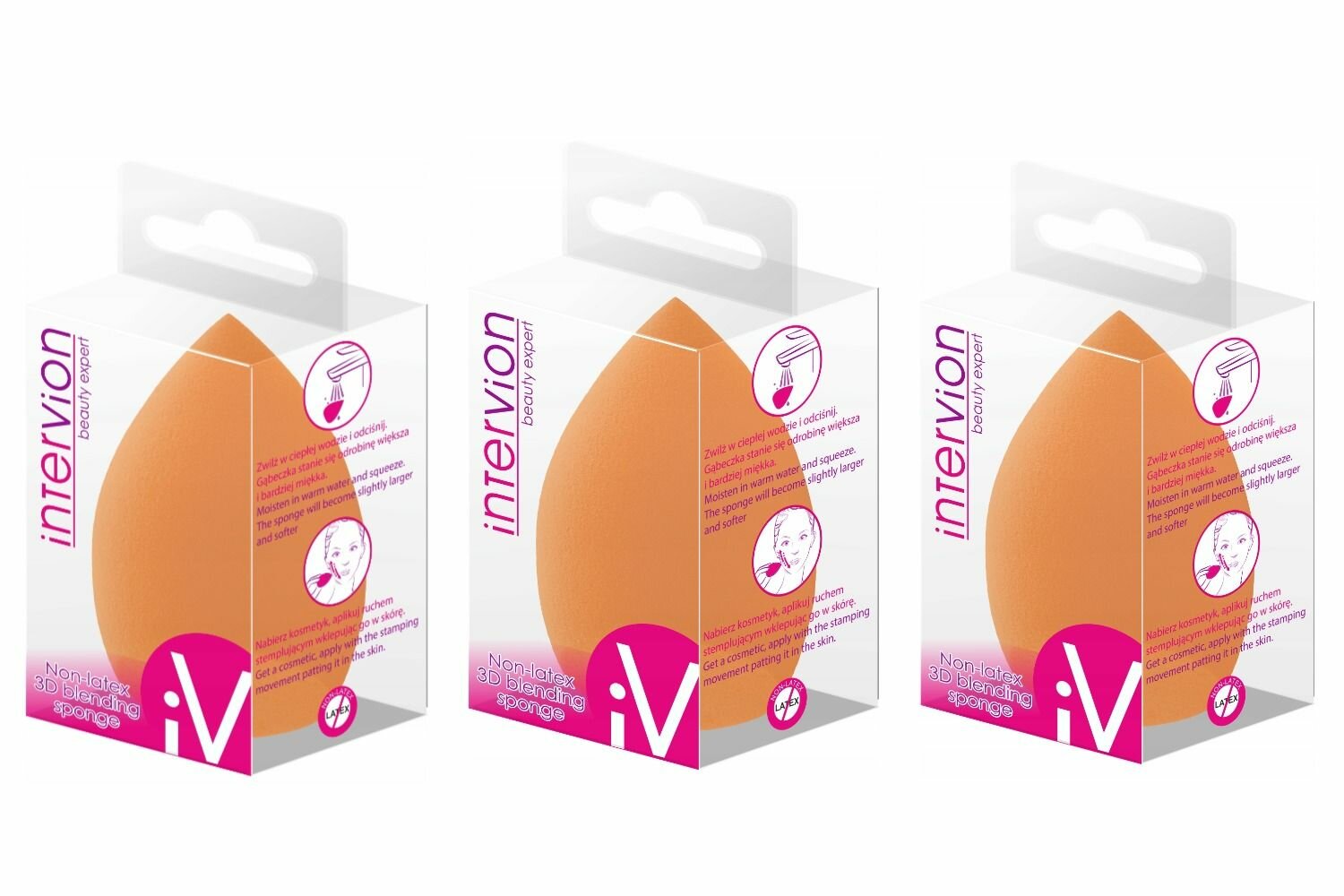 Inter-Vion Спонж для макияжа срезанный, 3 шт