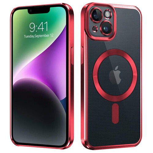 Чехол для iPhone 14 Metal Magnet Case Red чехол для iphone 13 pro max metal magnet case purple