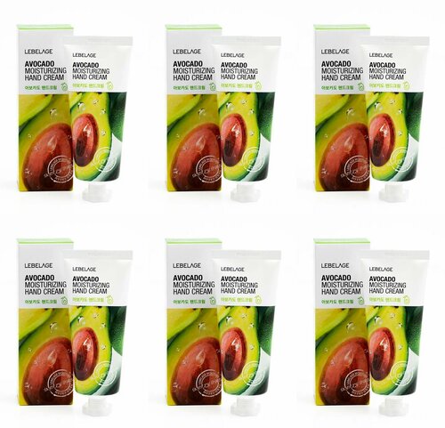 Lebelage Крем для рук с экстрактом авокадо Moisturizing Hand Cream Avocado, 100 мл, 6 шт