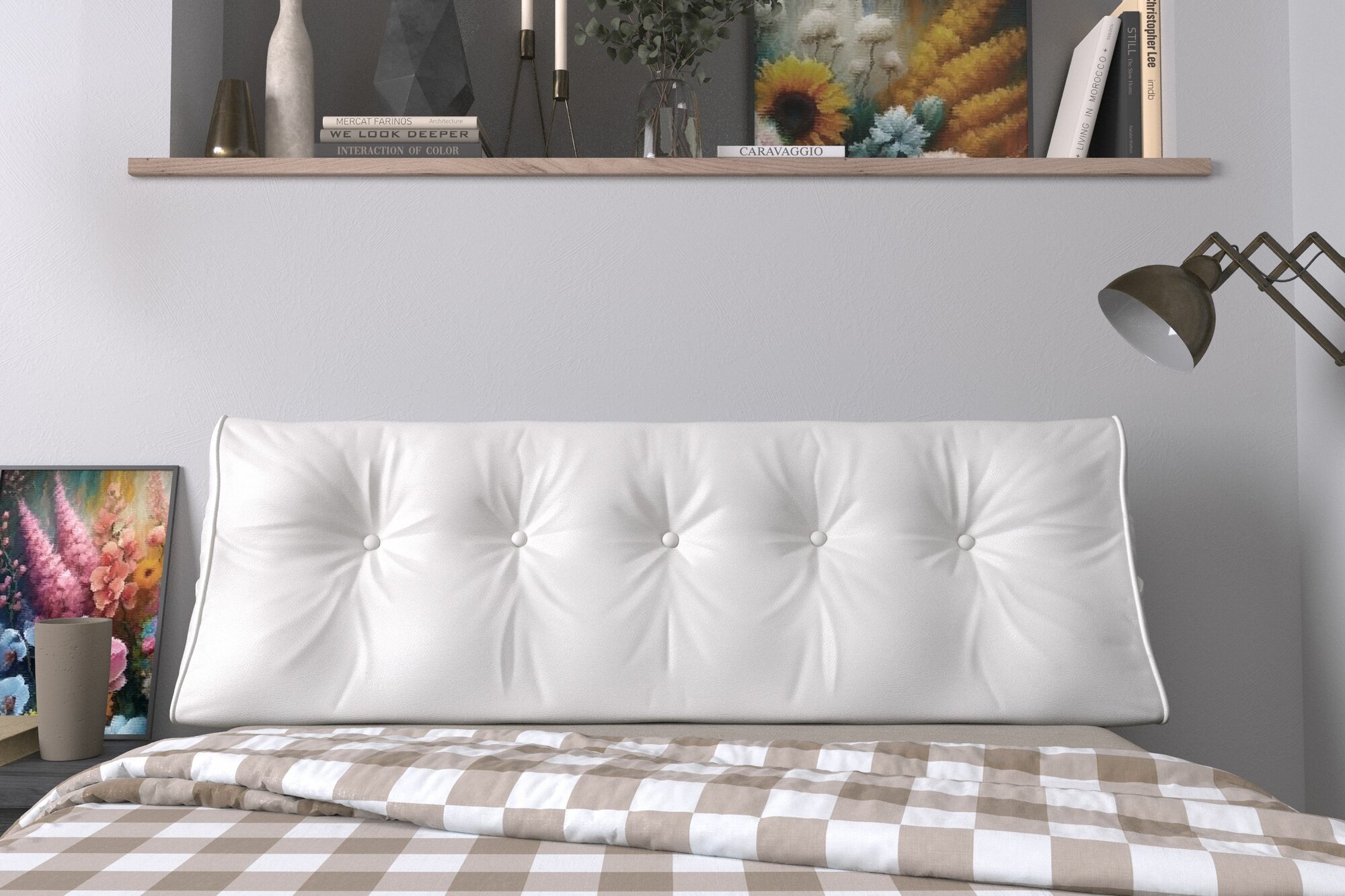 Набивное изголовье-подушка для кровати Mr. Mattress Soft XXL 80x50 White