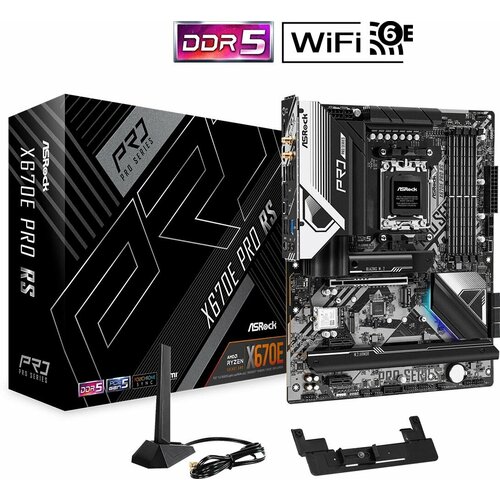 ASROCK Материнская плата Asrock X670E PRO RS SocketAM5 AMD X670 4xDDR5 ATX AC97 8ch71 25Gg RAIDHDMIDP X670E PRO RS 3830000₽