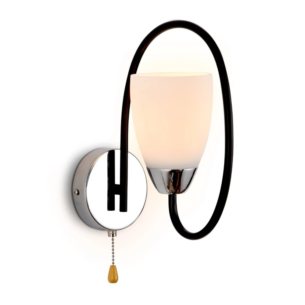 Настенный светильник с выключателем TR3134 BK/CH черный/хром E27 max 40W 320*100*230