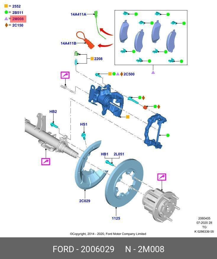 Колодки тормозные дисковые задние зад Ford 2006029