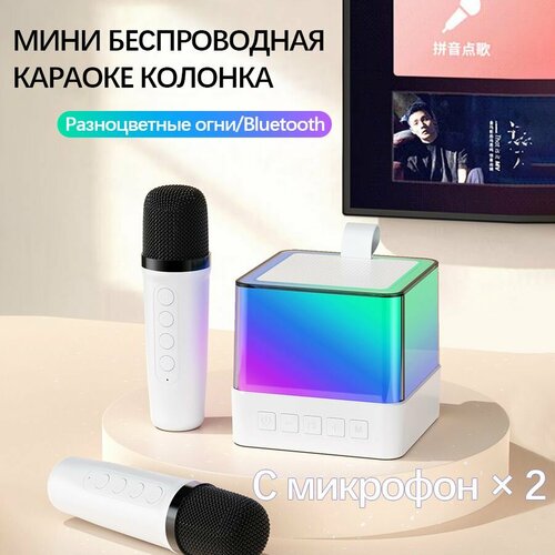Детская караоке система с двумя беспроводными микрофонами музыкальная колонка портативная c RGB Bluetooth 53AUXTFUSBMicroSDMP3 109500₽