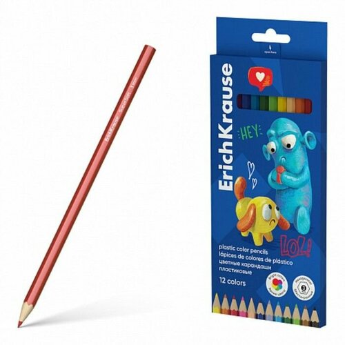 Карандаши 12 цветов шестигранные пластиковые с европодвесом 472₽