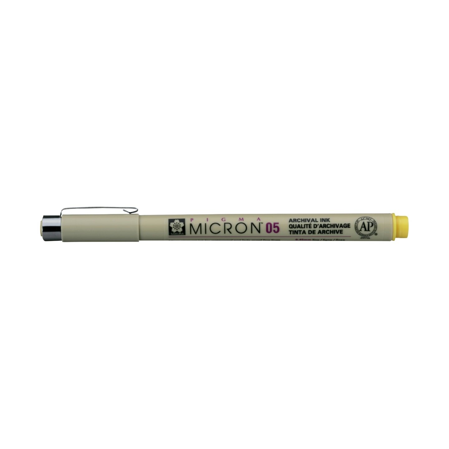 Ручка-линер капиллярная Pigma Micron, 0,45 мм, цвет чернил: желтый