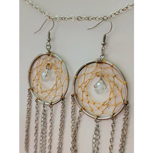 Серьги , размер 45 мм, золотой