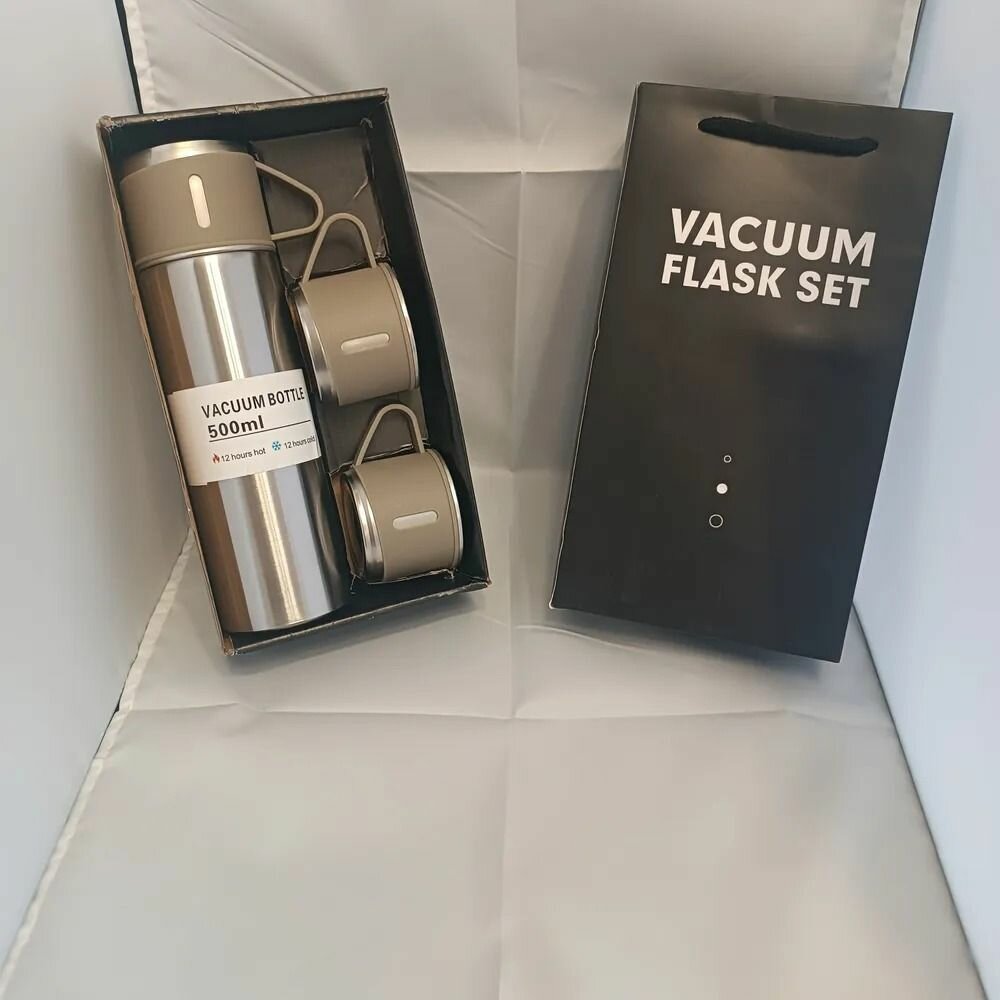 VACUUM FLASK SET Термос Вакуумный, Кнопка-клапан, Крышка-чашка, 0.5 л