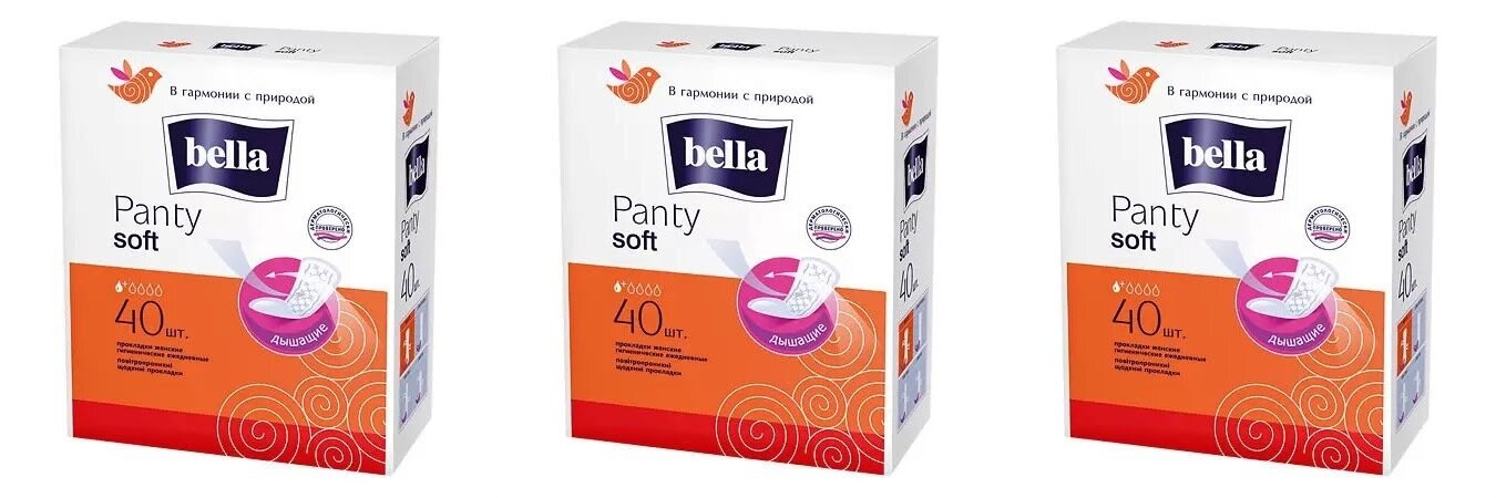 BELLA Прокладки ежедневные Panty soft, 40 шт/уп, 3 уп