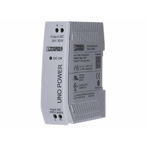 Источник питания постоянного тока 85 . 264 В / 24 В 30 Вт UNO-PS/1AC/24DC/ 30W – Phoenix – 2902991 – 4046356729192