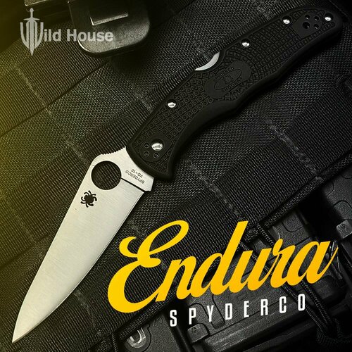 Туристический складной нож Spyderco Endura 4 Flat (Black/Silver) нож складной spyderco endura 4 wave gray frn handle