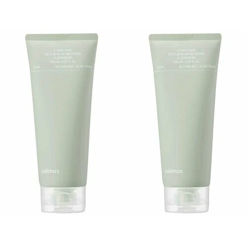 Пенка для лица очищающая Celimax Ji Woo Gae Cica BHA Acne Foam Cleansing, для проблемной кожи, 150 мл, 2 шт