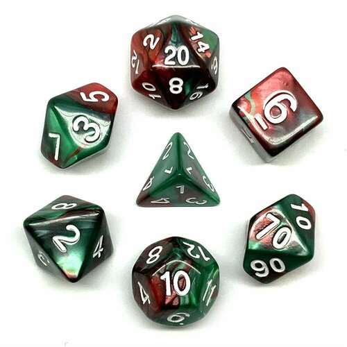 7pcs set dnd dice transparent d4 d6 d8 d10 d12 d20 polyhedral effect for rpg role playing table games board game with pouch Ork's Workshop Кубики ДнД (7 шт) / Дайсы для DnD / Dungeons & Dragons / RPG / Обжигающая крона