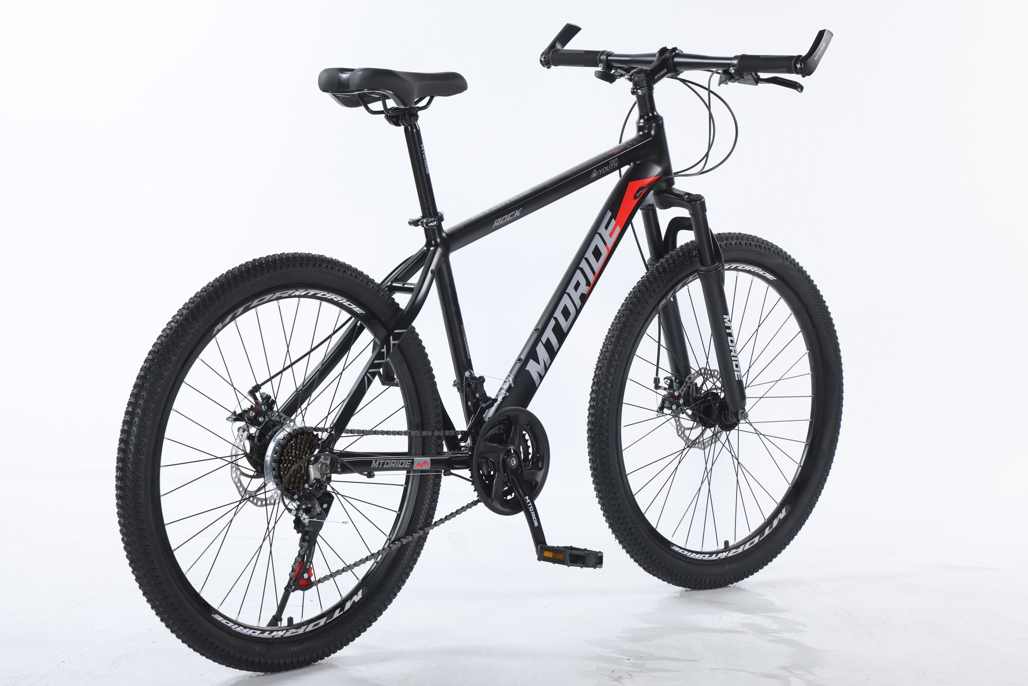 Велосипед горный MTO RIDE 26" 2023 17" черно-красный