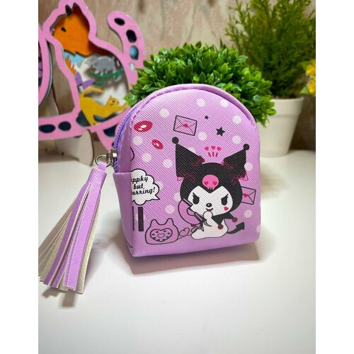 kawaii sanrio аниме cinnamoroll рюкзак девочка с сердцем милый мультяшный персонаж детская школьная сумка игрушки для девочек детский подарок Кошелек , фиолетовый, черный