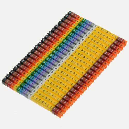 Изображение товара Набор маркеров KCG1 9991 для кабеля 0,75-1,5 мм2 символы (0-9. A. B. C. N. PE. L.) 400шт (ONKA, Россия)