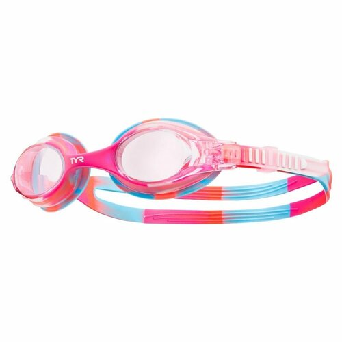 Очки для плавания детские TYR Swimple Tie Dye Jr, LGSWTD-667, розовые линзы очки для плавания детские tyr swimple tie dye mirrored арт lgswtdm 547 зеркальные линзы мультикол опр