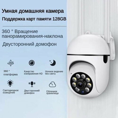 Умная WiFi камера видеонаблюдения с обзором 360 128 GB белая 266700₽