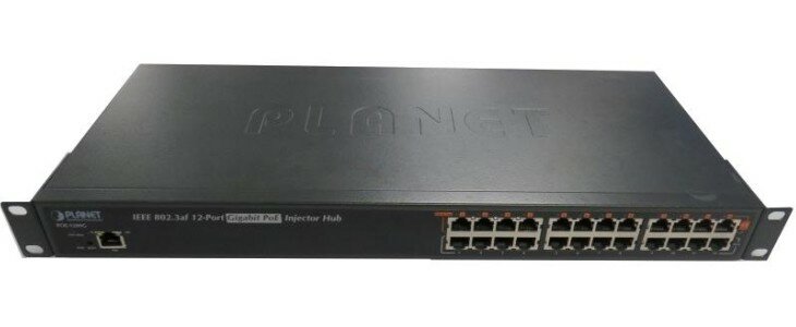 Инжектор PoE Planet 12-портовый, гигабитный концентратор PoE IEEE 802.3af - фото №5