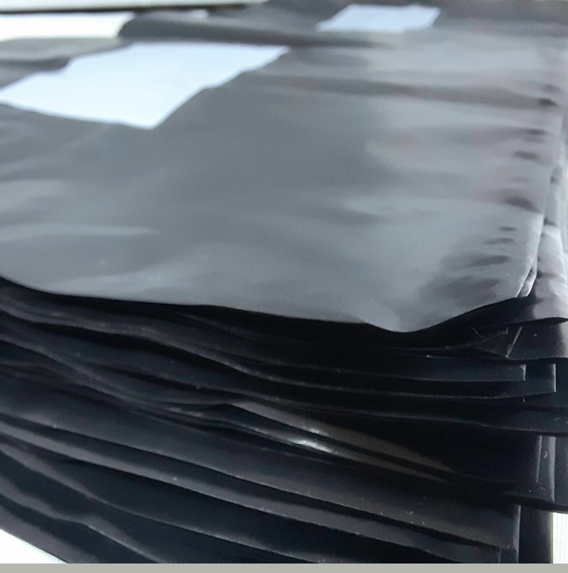 Черный пакет 170мм-450мм толщина 60 мкм для упаковки картриджа с белым полем для маркировки (100 штук))