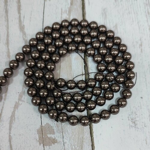 Кристальные бусины Swarovski 5810 ММ Crystal Brown Pearl-25шт