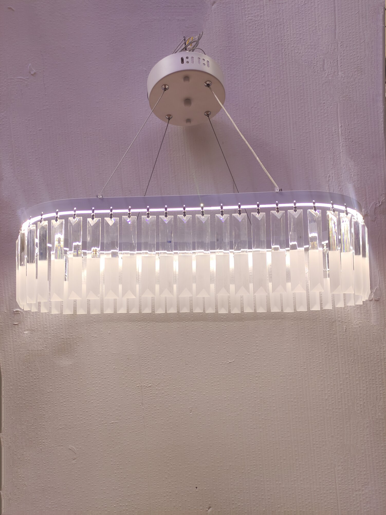 фото Люстра подвесная хрусталь LED 80W белая