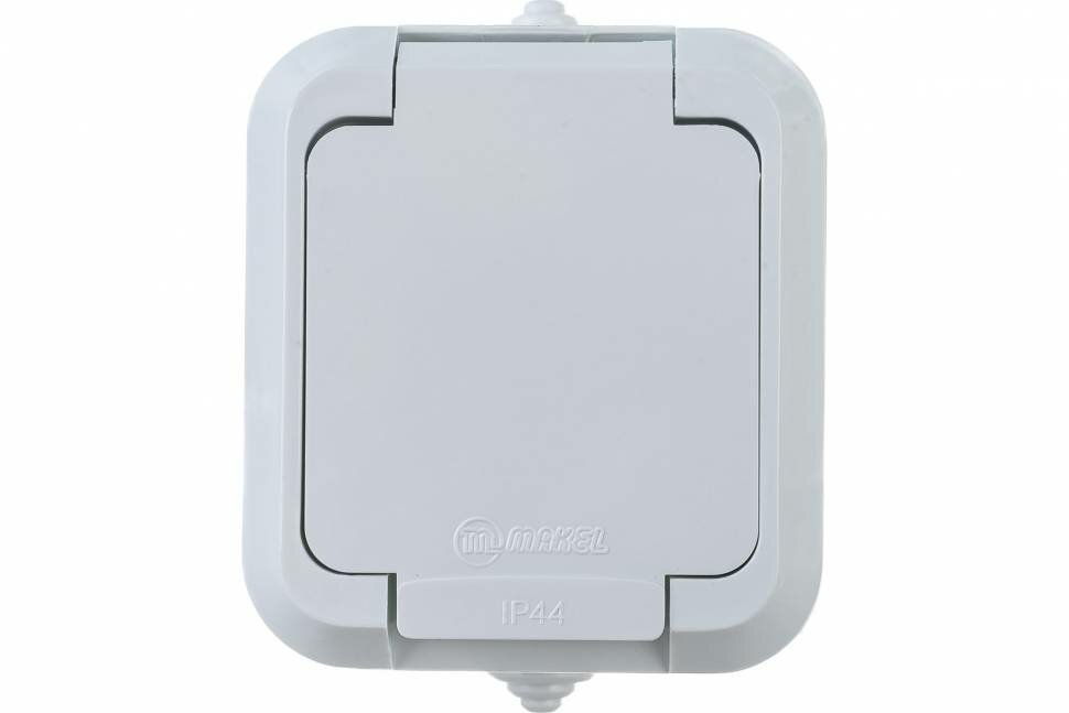 Розетка с крышкой белая Makel 18304
