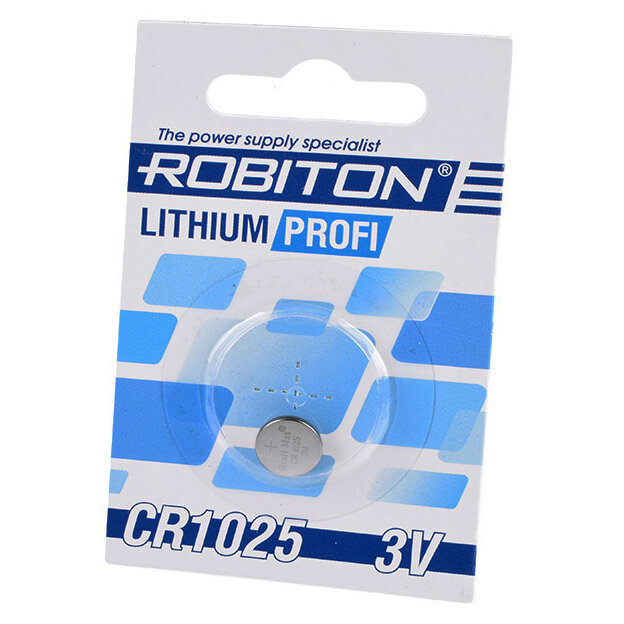 CR1025 Robiton батарейка литиевая плоская, 3В, 30 мАч