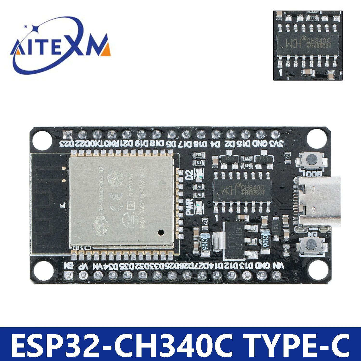 AITEXM ROBOT ESP32 TYPE-C CH340C плата, ESP32-CH340C-TYPEC