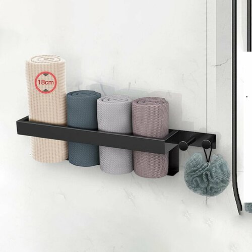 Полотенцедержатель Black&White BE43 черный матовый с ограничителем 43 см