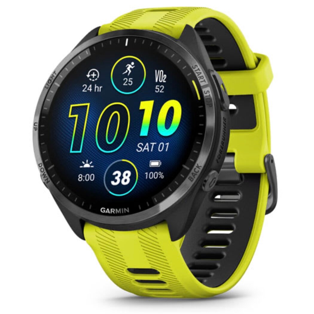 Часы Garmin Forerunner 965, титановый корпус, AMOLED-экран, силикон, жёлто-чёрные (010-02809-12)