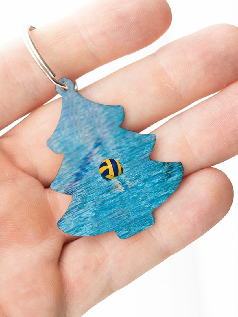 Брелок для ключей Елка с принтом Водное Поло игрушка на елку