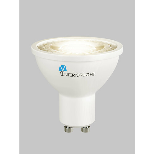 Светодиодная лампа Interiorlight GU10, 7Вт, 3000К (теплый белый), тип рассеивателя линза, 560lm