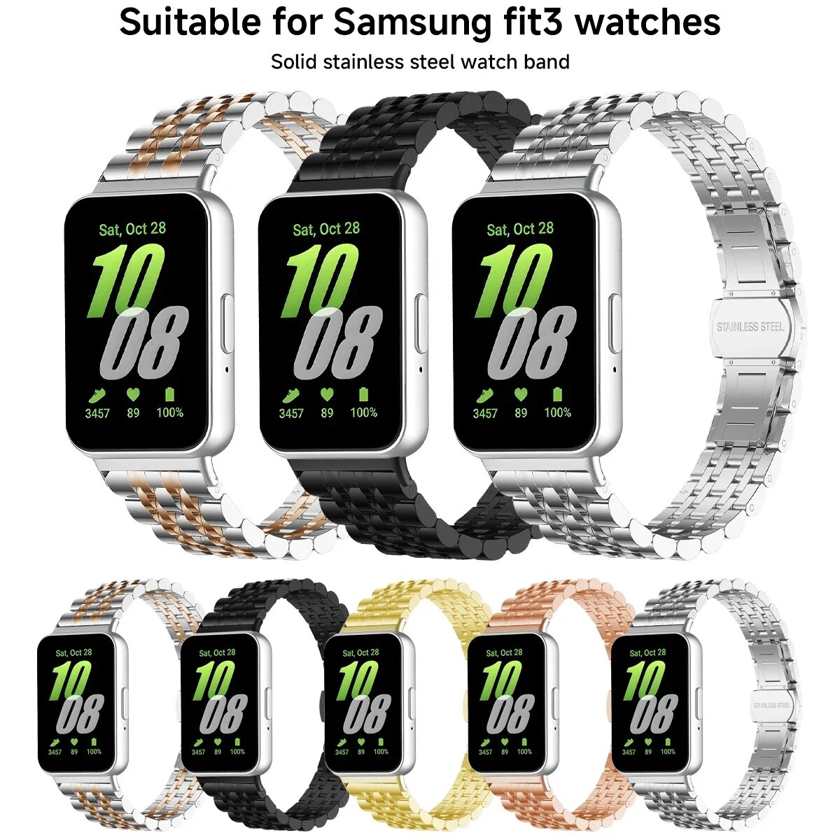Металлический ремешок CAOWTAN для Samsung Galaxy Fit 3, SRG, Fit 3 — фото 1